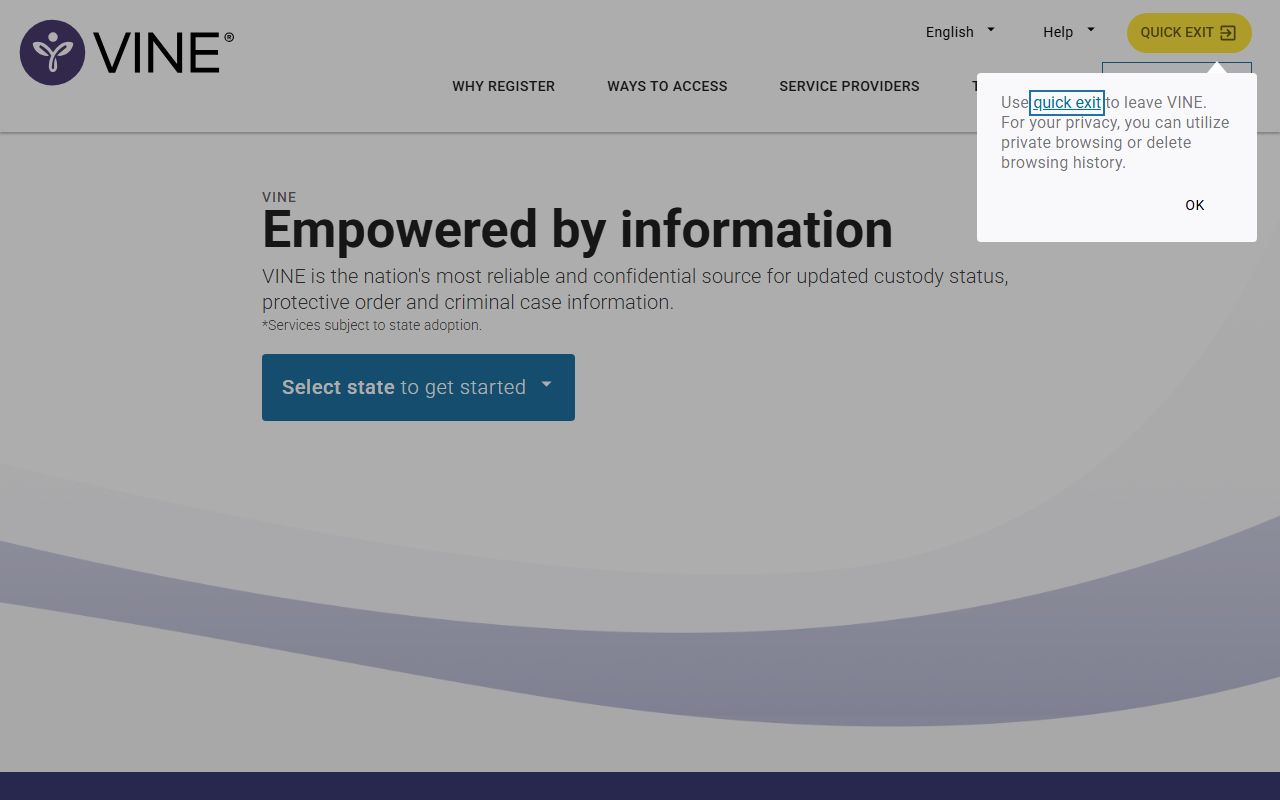 VINELink custody status and notification portal for Hillsborough County inmates